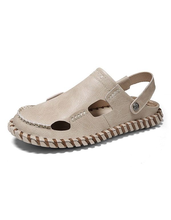 Heren Zomer Leren Sandalen Loafers