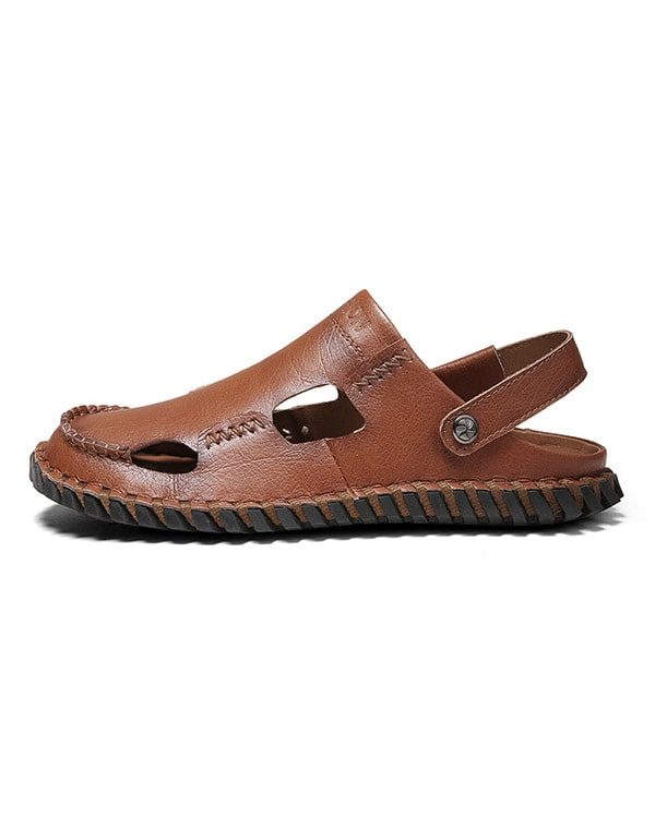 Heren Zomer Leren Sandalen Loafers