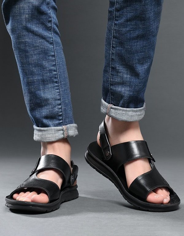 Zomerzachte Leren Strandsandalen Voor Heren