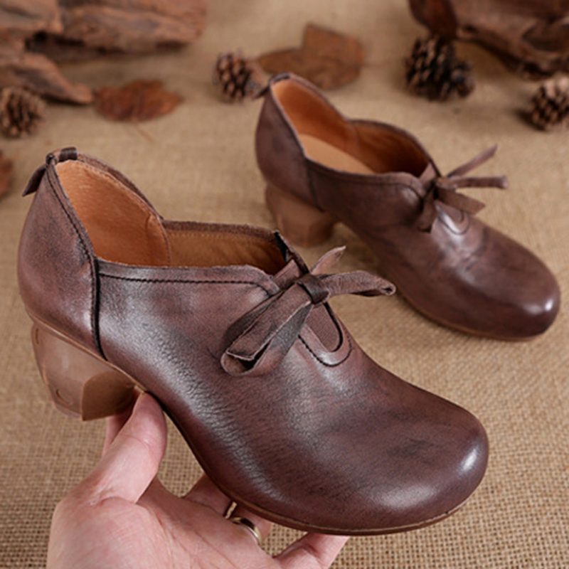 Herfst Winter Casual Retro Handgemaakte Lederen Damesschoenen | Cadeau Schoenen