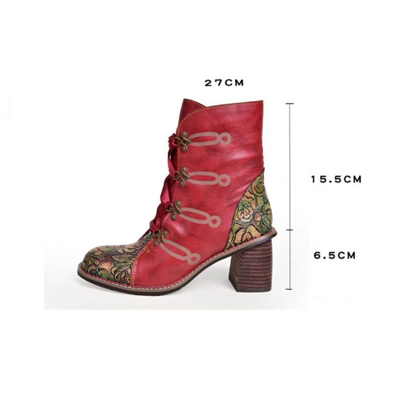 Herfst Winter Dikke Lederen Mode Dames Vintage Enkellaarsjes | Geschenkschoenen 36-42