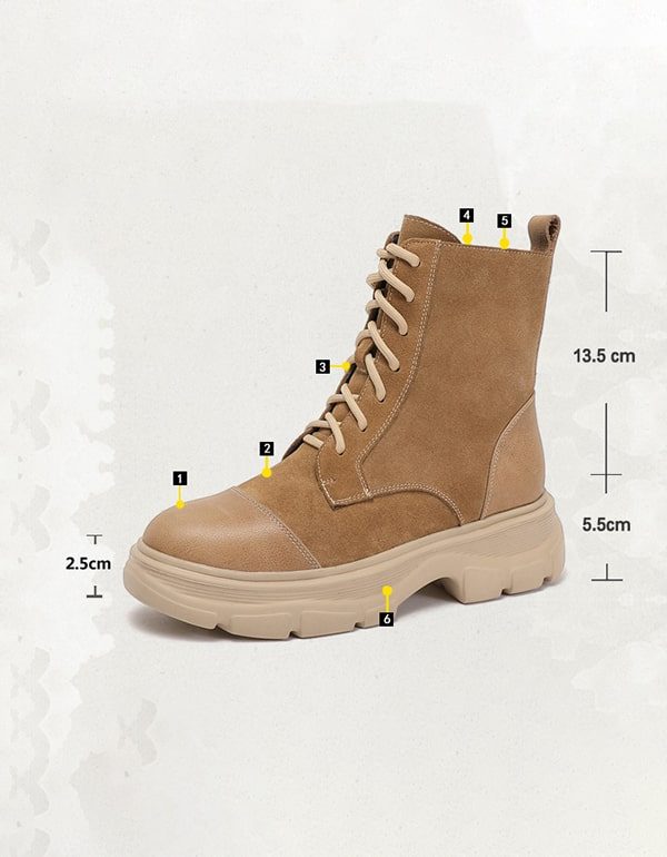 Herfst Winter Dikke Zool Veterschoenen Retro Suède