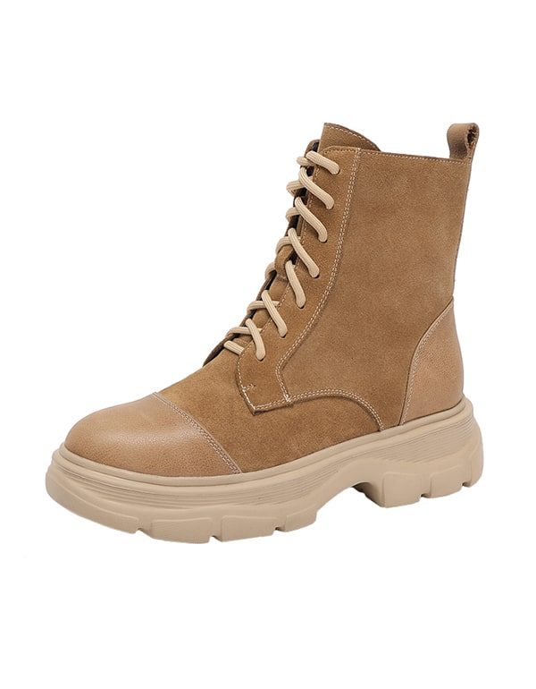 Herfst Winter Dikke Zool Veterschoenen Retro Suède