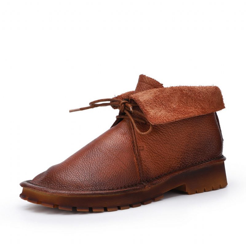 Herfst Winter Korte Laarzen Leer Retro Zachte Bodem | Cadeau Schoenen