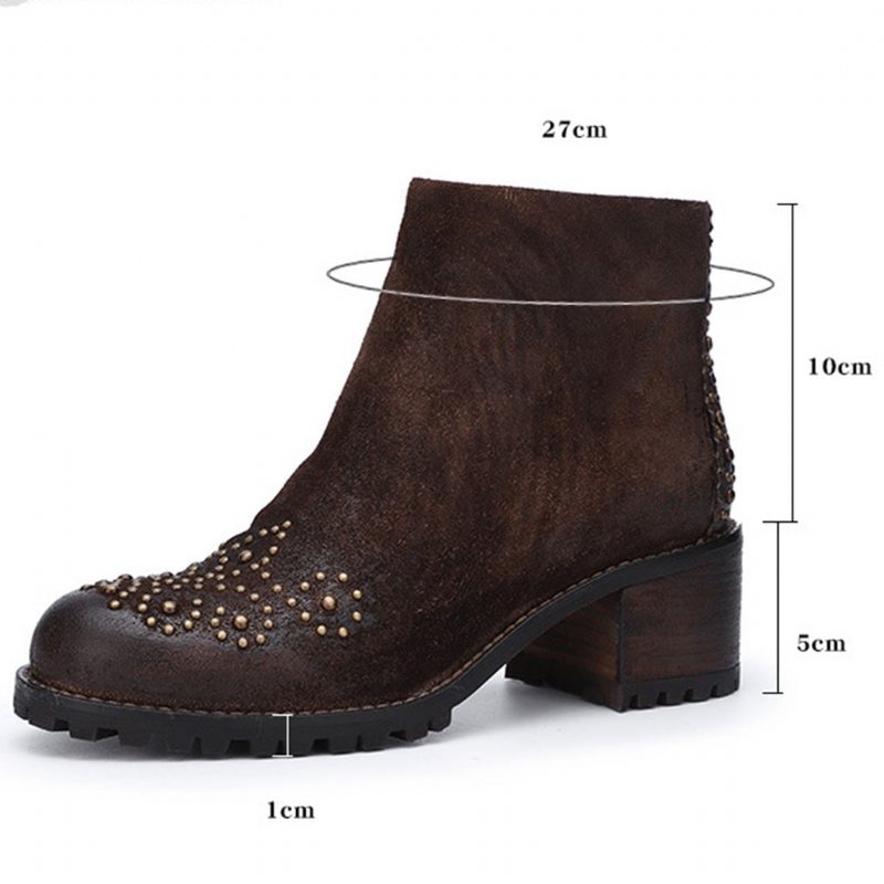 Herfst Winter Leren Retro Dames Enkellaarsjes | Cadeau Schoenen