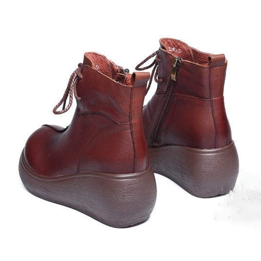 Herfst Winter Retro Platform Wedge Dames Laarzen | Geschenkschoenen