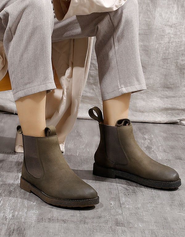 Retro Chelsea Boots Van Zacht Leer Voor Dames