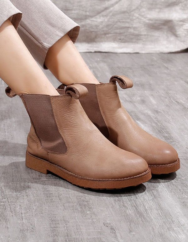 Retro Chelsea Boots Van Zacht Leer Voor Dames