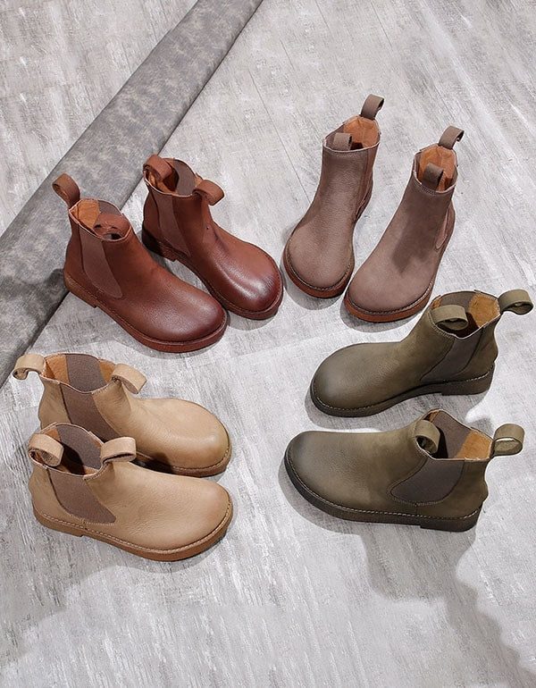 Retro Chelsea Boots Van Zacht Leer Voor Dames