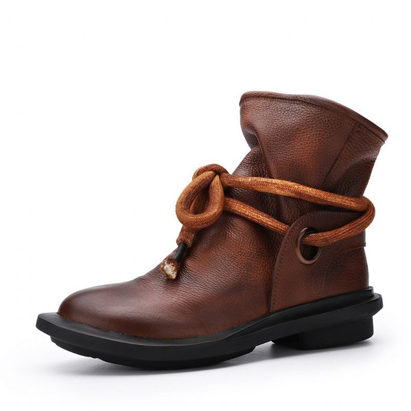 Retro Leren Comfortabele Winterlaarzen | Cadeau Schoenen