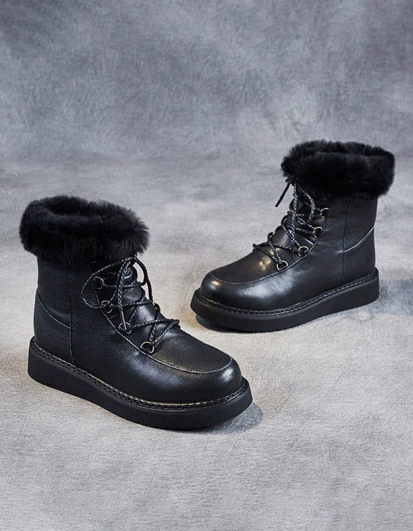 Winter Bont Retro Leren Snowboots Dames