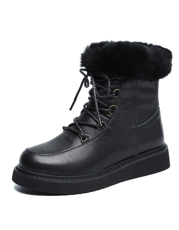 Winter Bont Retro Leren Snowboots Dames