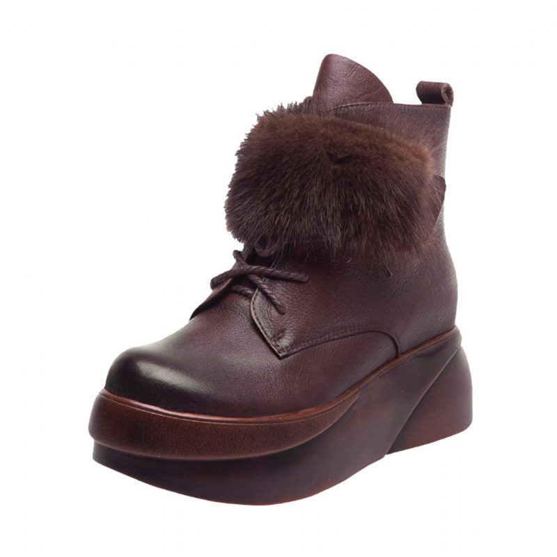 Winter Retro Handgemaakte Lederen Korte Laarzen | Cadeau Schoenen