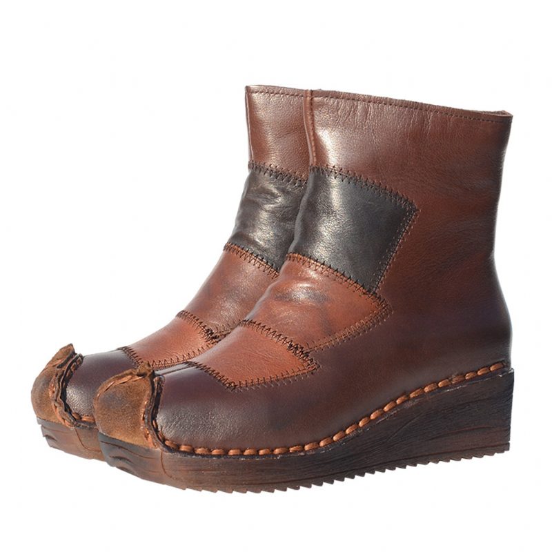 Winter Retro Leren Fluwelen Laarzen | Cadeau Schoenen