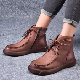 Winter Retro Leren Korte Laarzen | Cadeau Schoenen