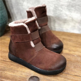 Winter Warme Leren Dames Korte Laarzen | Cadeau Schoenen