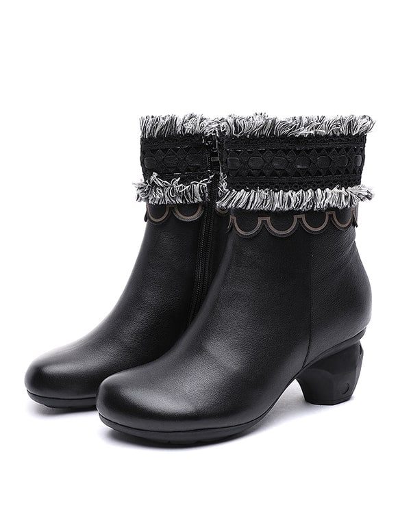 Boheemse Kwasten Retro Chunky Heel Boots