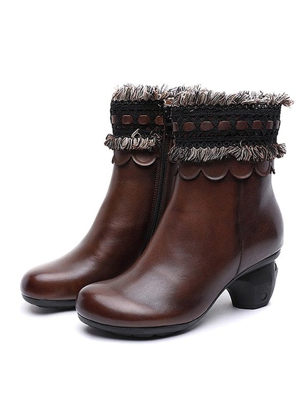 Boheemse Kwasten Retro Chunky Heel Boots