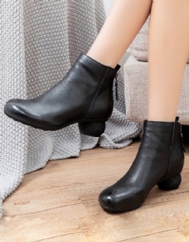 Comfortabele Retro Chunky Heels Dameslaarzen