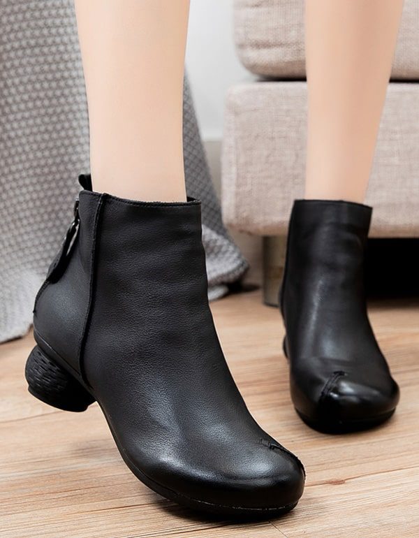 Comfortabele Retro Chunky Heels Dameslaarzen