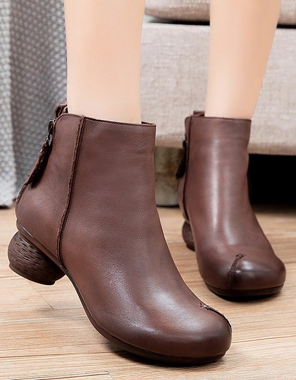 Comfortabele Retro Chunky Heels Dameslaarzen