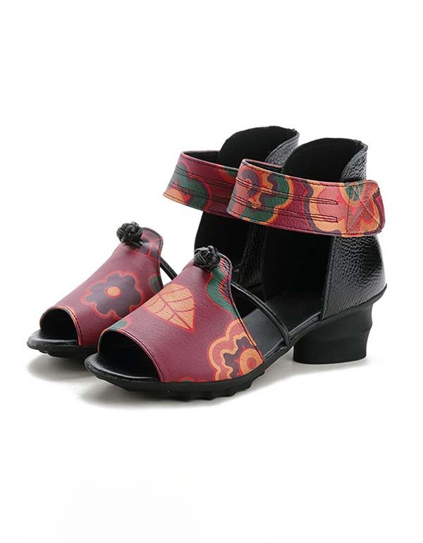 Handgemaakte Stevige Sandalen Met Visteentjes In Etnische Stijl