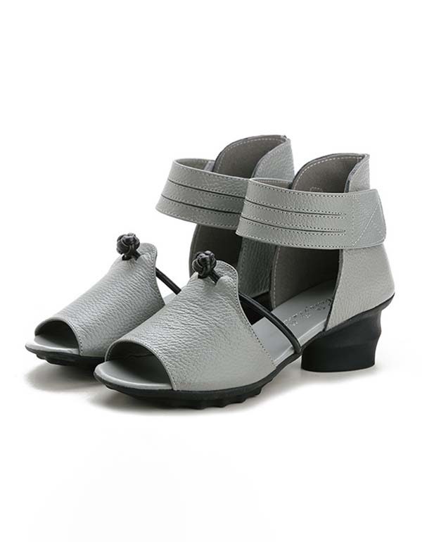 Handgemaakte Stevige Sandalen Met Visteentjes In Etnische Stijl