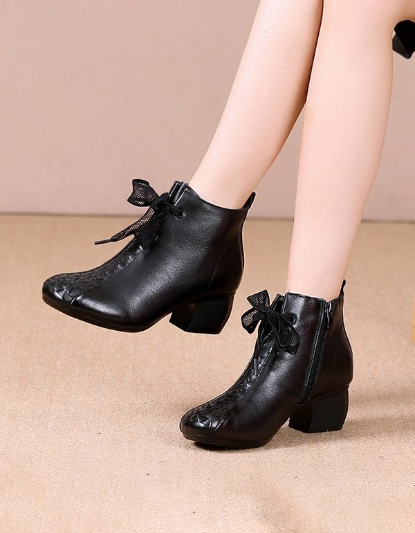 Herfst Winter Elegante Chunky Heels Retro Boots