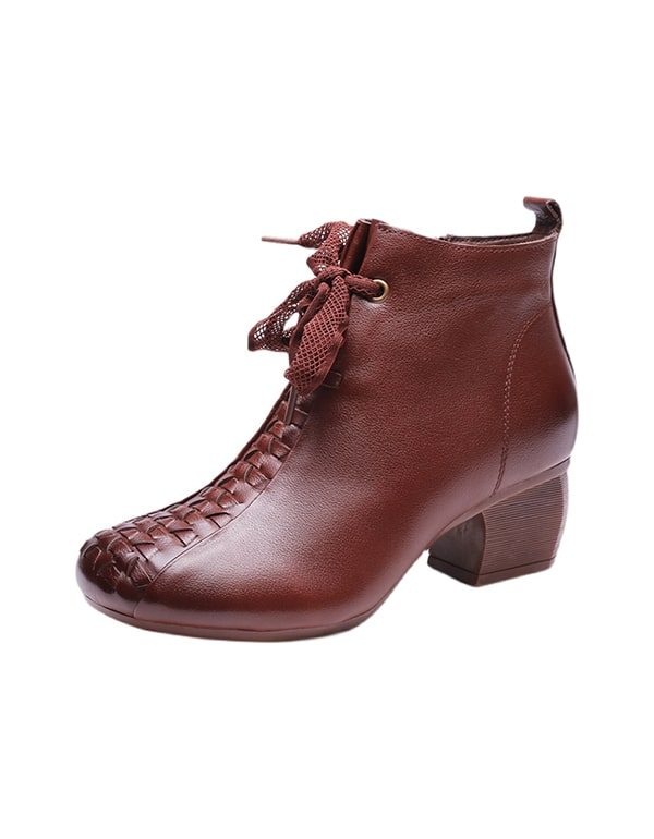 Herfst Winter Elegante Chunky Heels Retro Boots