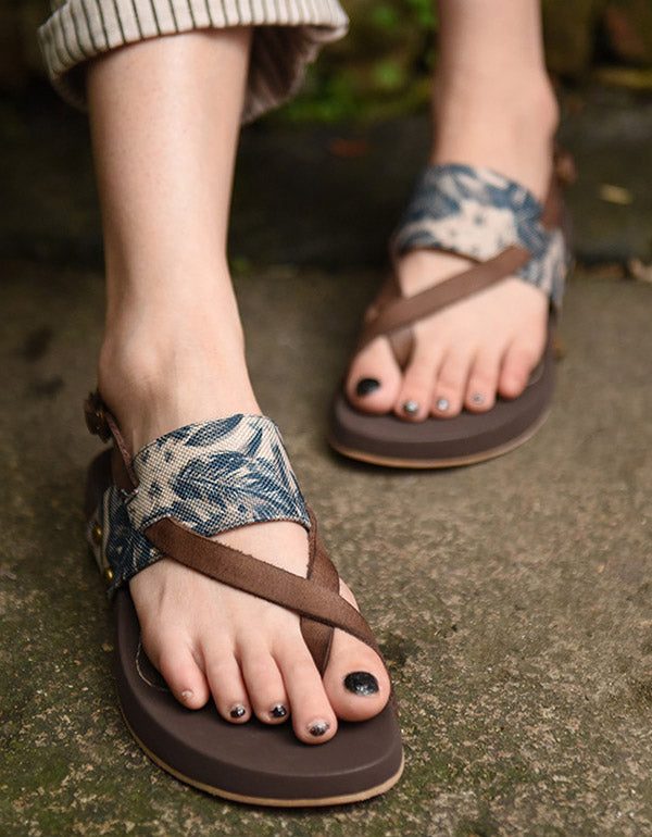 Sandalen Van Echt Leer Strandsandalen Flip-flop