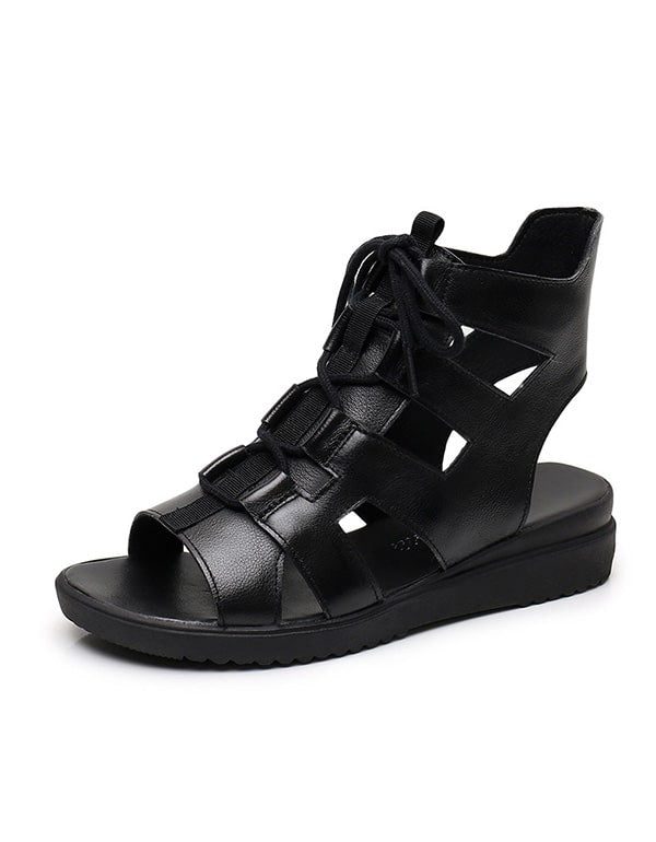 Zomerse Slingback Enkelsandalen Met Veters