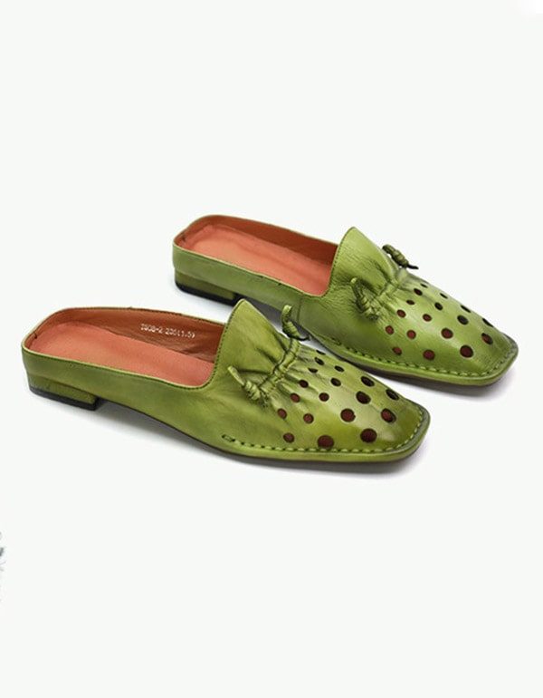 Zomerslippers Van Zacht Leer Voor Dames