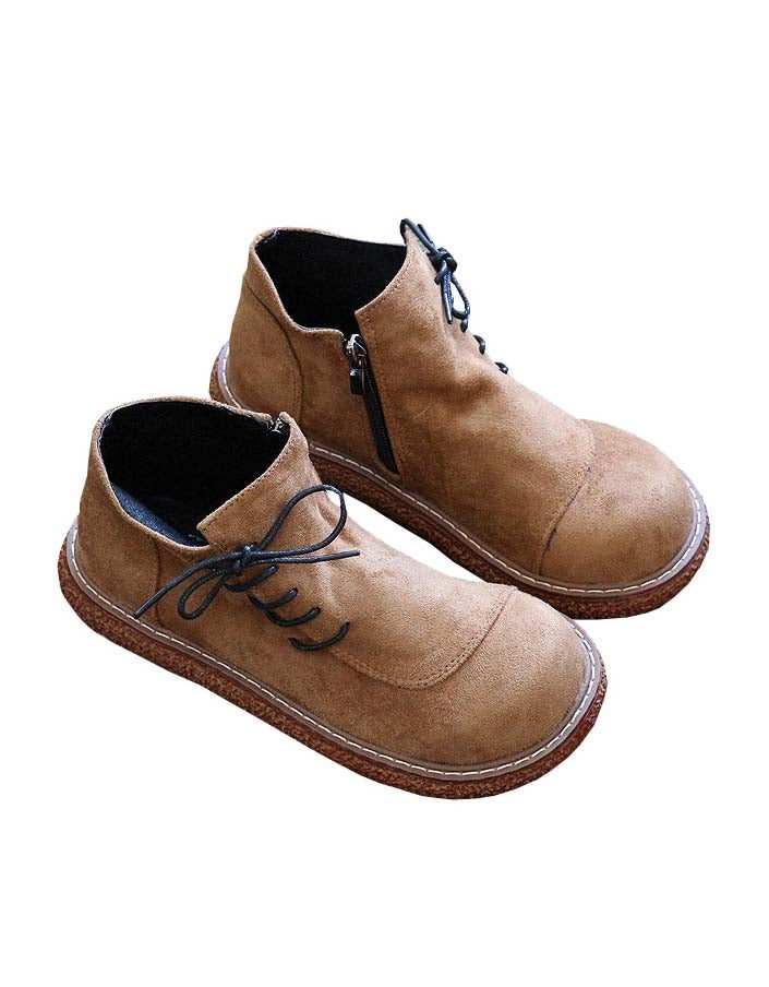 Handgemaakte Retro Side Lace-up Suède Lente Schoenen