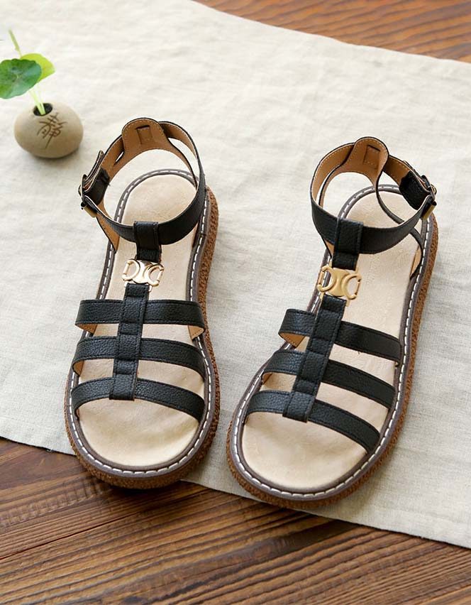 Handgemaakte Retro Strappy Sandalen Vakantie