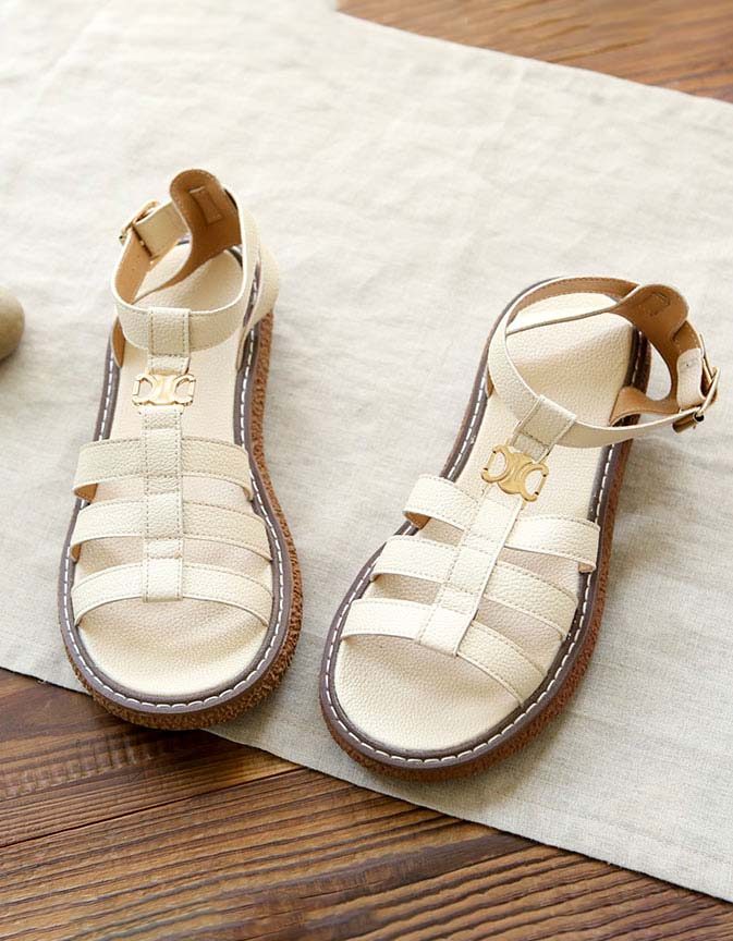 Handgemaakte Retro Strappy Sandalen Vakantie