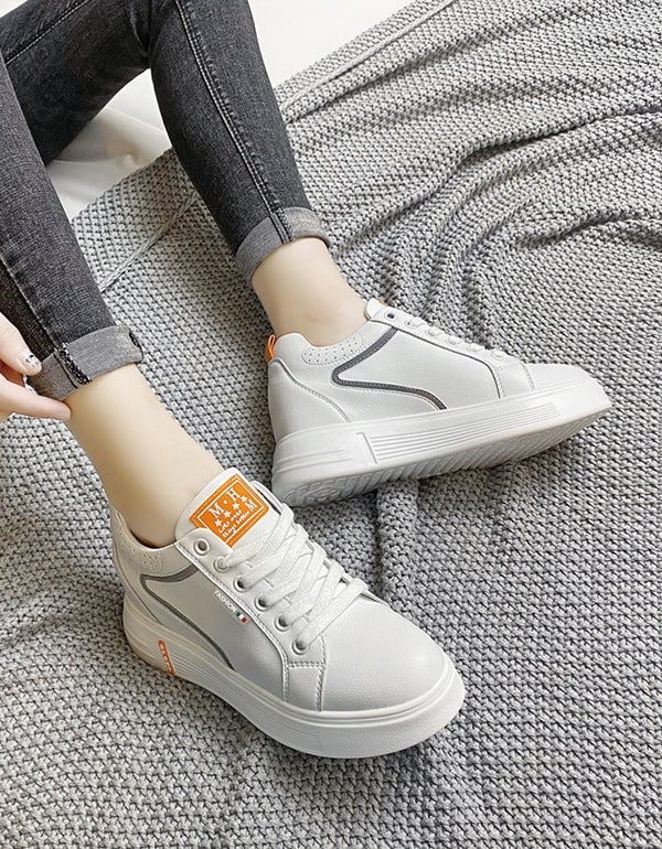 Casual Witte Leren Damessneakers