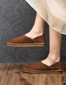 Handgemaakte Dames Platte Schoenen Loafers Leren Schoenen