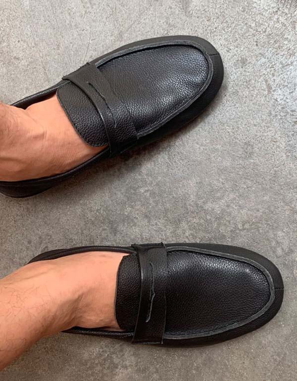 Handgemaakte Retro Zachte Leren Loafers Voor Heren