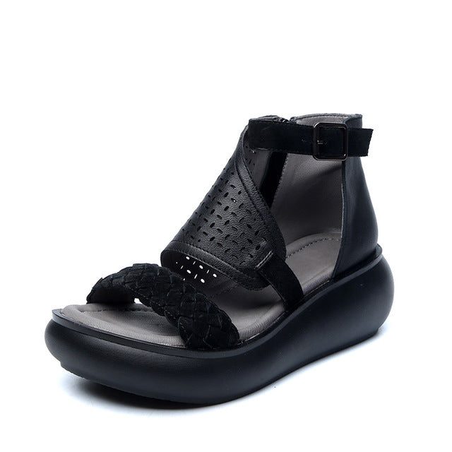 Handgemaakte Zomer Enkelband Platform Sandalen