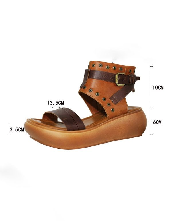 Retro Leren Zomer Mode Sandalen