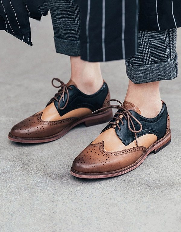 Vintage Brock Britse Oxford-schoenen Voor Dames