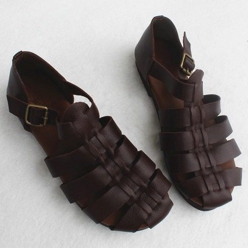 Vintage Platte Sandalen Met Smalle Neus | 35-41