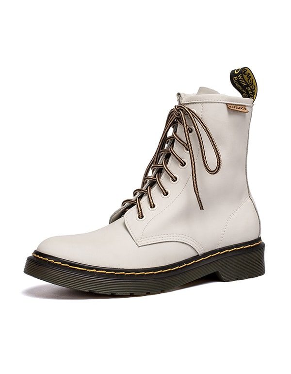 Winter Herfst Gladde Leren Veterschoenen Dr Marten Boots