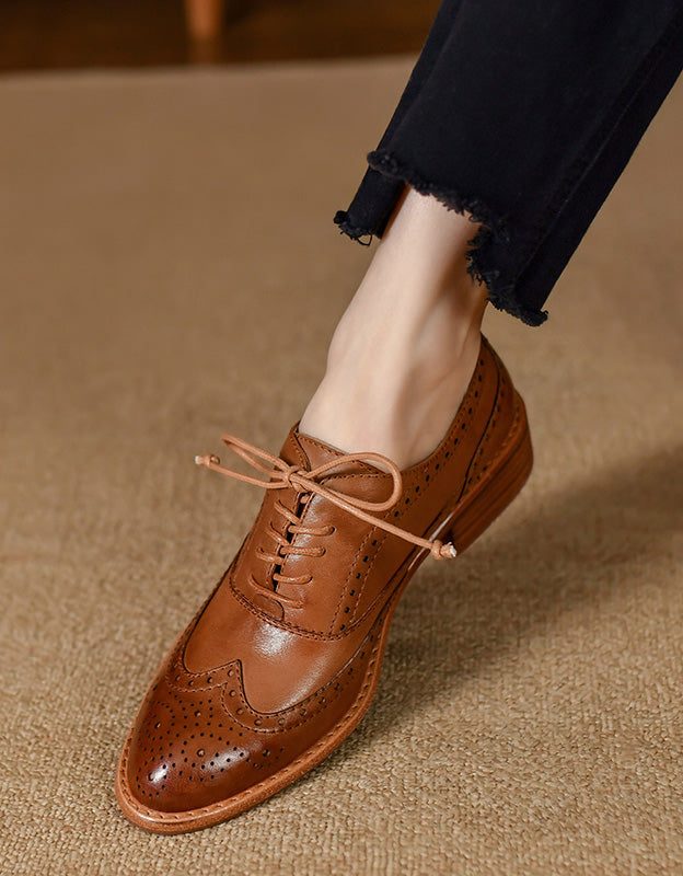 100% Handgemaakte Lederen Britse Stijl Oxford Schoenen