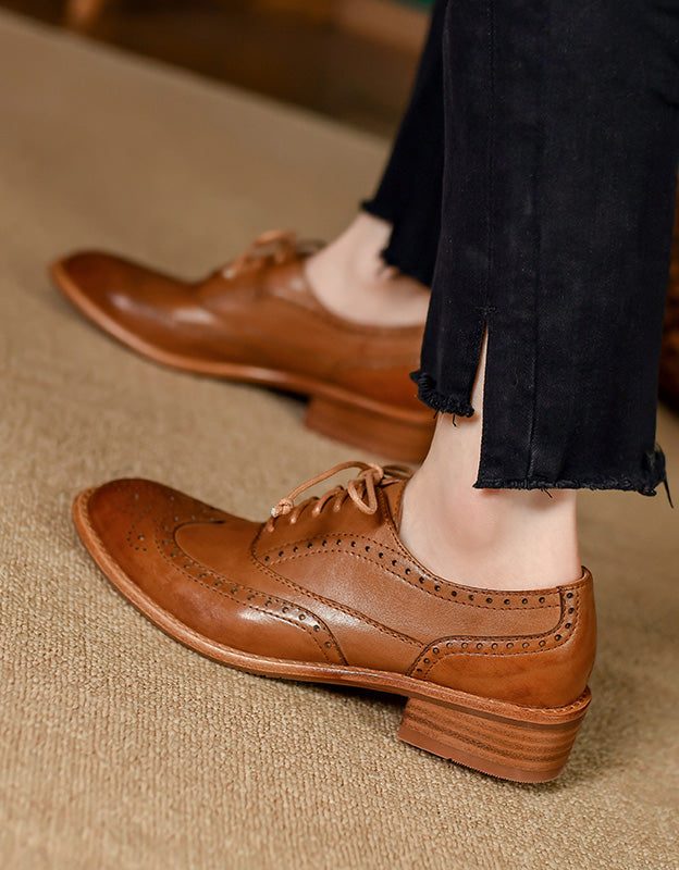 100% Handgemaakte Lederen Britse Stijl Oxford Schoenen