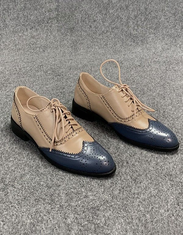 Brock Carved Color Matching Dames Oxford Schoenen