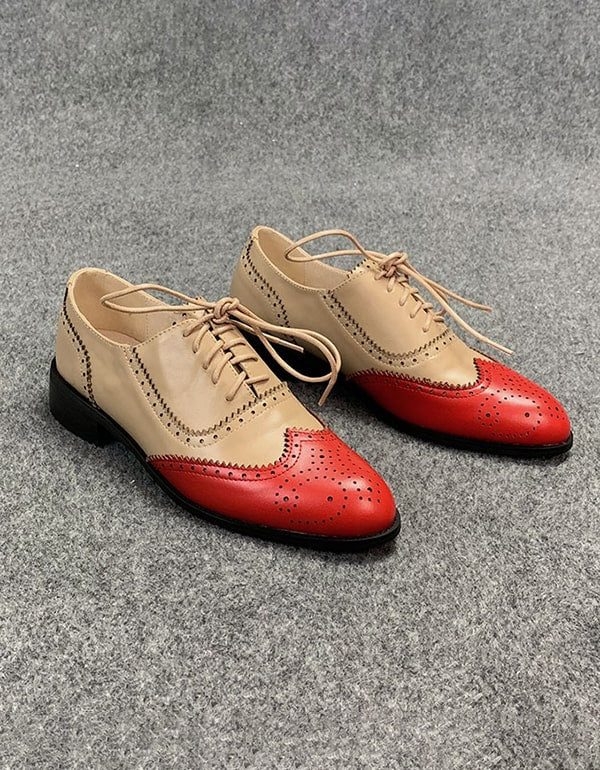 Brock Carved Color Matching Dames Oxford Schoenen