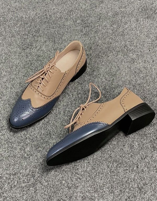 Brock Carved Color Matching Dames Oxford Schoenen