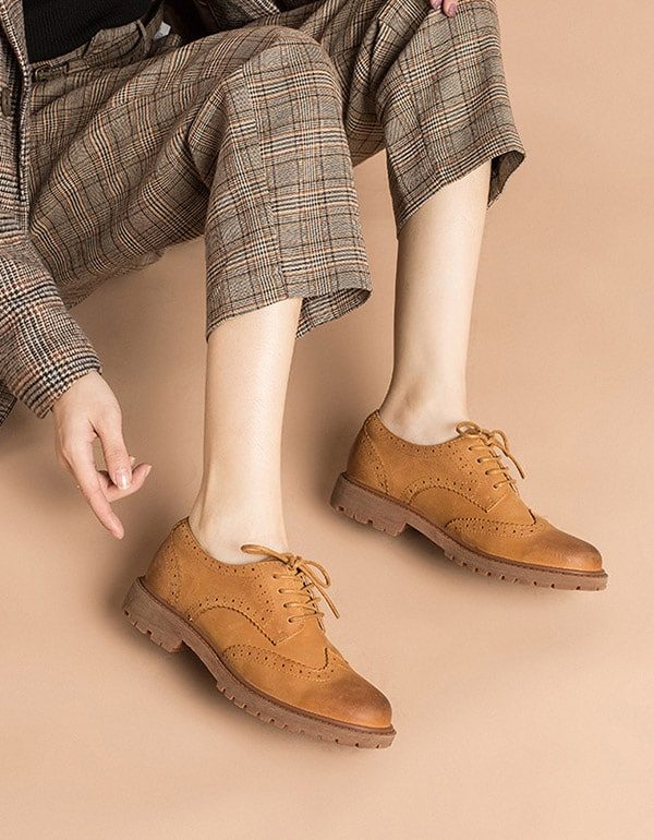 Brock Leer 2022 Lente Herfst Britse Oxford Schoenen