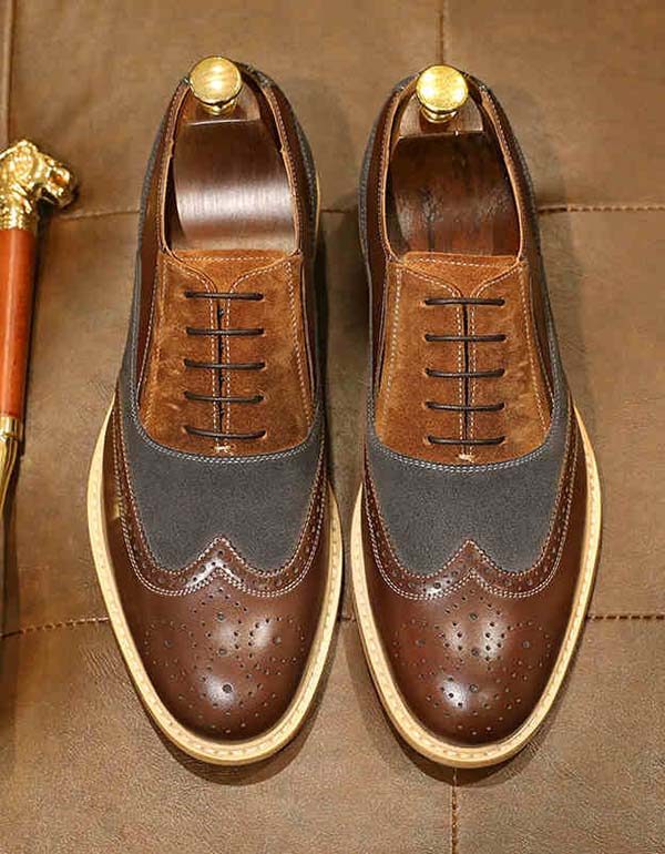 Handgemaakte Britse Bullock Suede Heren Oxfords